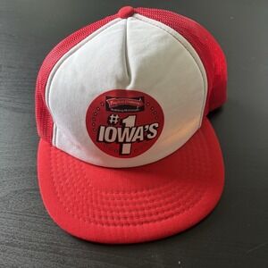 Vtg Payless Cashways Building Materials SnapBack Trucker Hat OSFM Iowa #1 Red